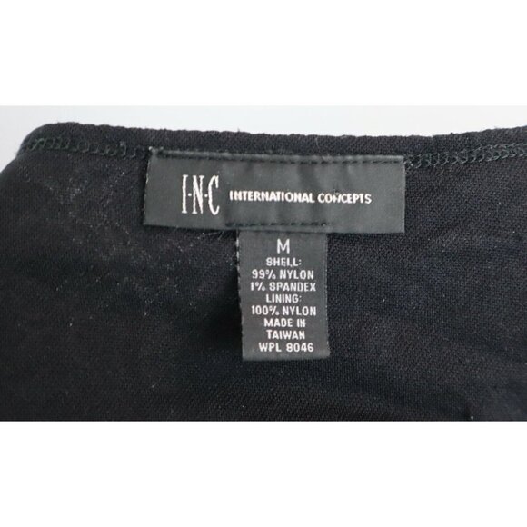 WOMEN'S BLACK & WHITE STRETCH KNIT BLOUSE - INC INTERNATIONAL CONCEPTS - SIZE M - Picture 6 of 6